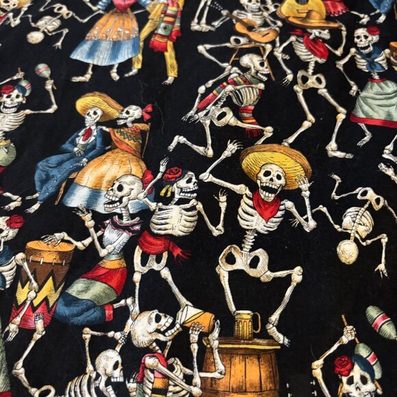 Partying skeletons /Day of the Dead dress by Paper Doll Productions S - Picture 11 of 13